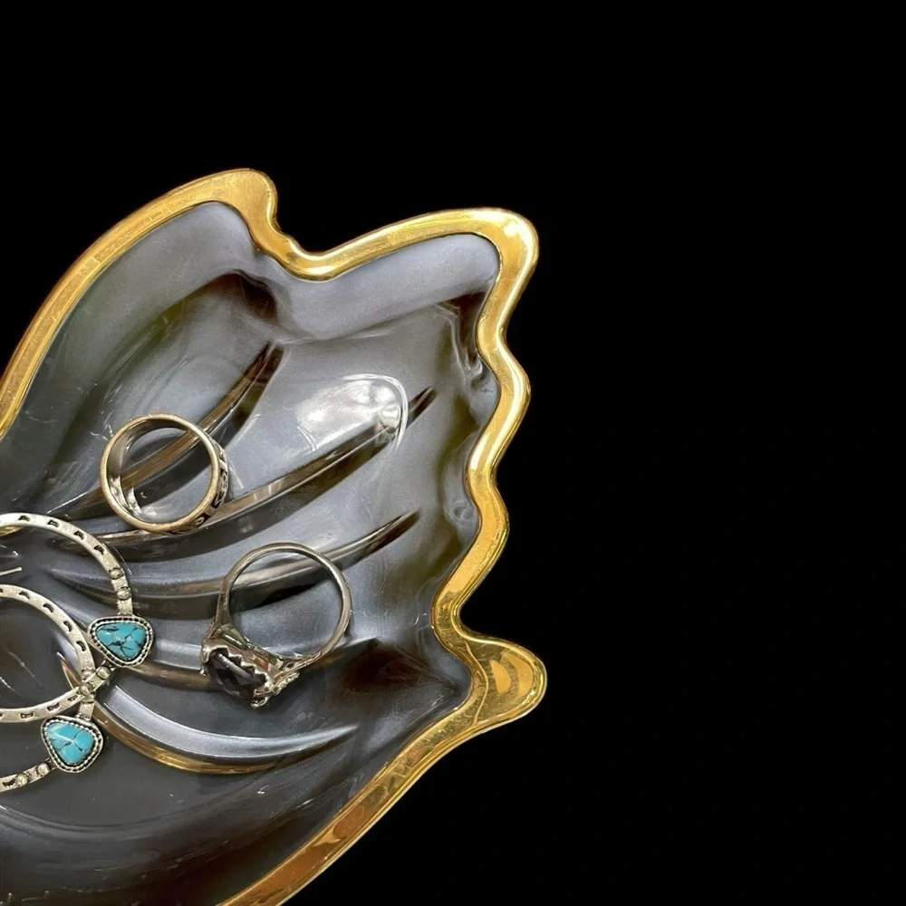 Mikasa Golden Dove Sweet Dish Peace Crystal Gold Trim Trinket 6.5”x5"x1" - Picture 6 of 10